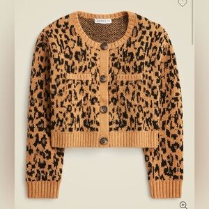 J.Crew Girls' jacquard cardigan in leopard